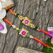 गैलरी व्यूवर में इमेज लोड करें, Stunning Hand-Painted Fancy Rakhi Set of 2
