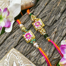 गैलरी व्यूवर में इमेज लोड करें, Stunning Hand-Painted Fancy Rakhi Set of 2