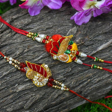 Load image into Gallery viewer, Designer Zardosi Rakhi Set of 2
