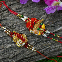 Load image into Gallery viewer, Designer Zardosi Rakhi Set of 2