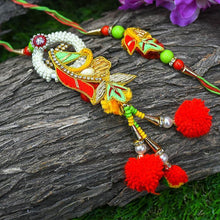 Load image into Gallery viewer, Designer Zardosi Bhaiya Bhabhi Rakhi