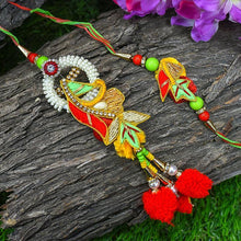 Load image into Gallery viewer, Designer Zardosi Bhaiya Bhabhi Rakhi