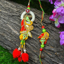 Load image into Gallery viewer, Designer Zardosi Bhaiya Bhabhi Rakhi