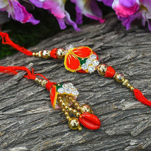 Load image into Gallery viewer, Embroidered Handcrafted Bhaiya Bhabhi Rakhi Lumba