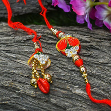 Load image into Gallery viewer, Embroidered Handcrafted Bhaiya Bhabhi Rakhi Lumba