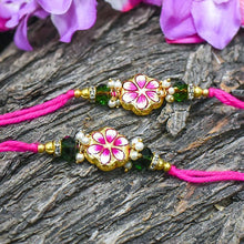 Load image into Gallery viewer, Exquisite Hand-painted Floral Rakhi Set of 2