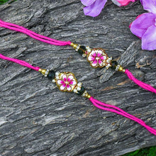 Load image into Gallery viewer, Exquisite Hand-painted Floral Rakhi Set of 2