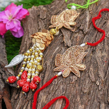 Load image into Gallery viewer, Zari Sequins Beads Ornate Bhaiya Bhabhi Rakhi