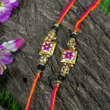 गैलरी व्यूवर में इमेज लोड करें, Stunning Hand-Painted Fancy Rakhi Set of 2