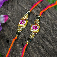 गैलरी व्यूवर में इमेज लोड करें, Stunning Hand-Painted Fancy Rakhi Set of 2