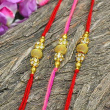 Load image into Gallery viewer, Chic Handcrafted Stone Beaded Rakhi Set of 3
