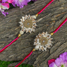 Load image into Gallery viewer, Zardosi Gota Patti Rakhi Set of 2
