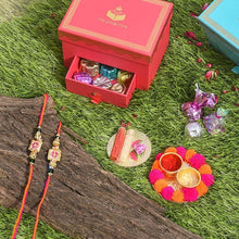 Load image into Gallery viewer, Hand Painted Rakhi Set of 2 Petite Rakhi Box
