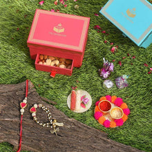 Load image into Gallery viewer, Sparkling Pink Crystal Bhaiya Bhabhi Rakhi Box