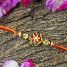 Load image into Gallery viewer, Floral Kundan Stylish Rakhi