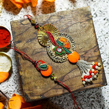 Load image into Gallery viewer, Ornate Handmade Bhaiya Bhabhi Rakhi