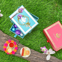 गैलरी व्यूवर में इमेज लोड करें, Bejewelled Pink Bhaiya Bhabi Rakhi Box