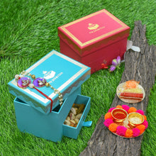 गैलरी व्यूवर में इमेज लोड करें, Bejewelled Pink Bhaiya Bhabi Rakhi Box