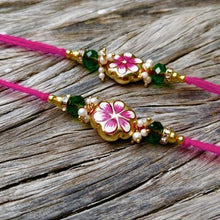 Load image into Gallery viewer, Exquisite Hand-painted Floral Rakhi Set of 2