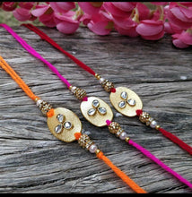 Load image into Gallery viewer, Oval Shaped Rakhi (Set Of 3)