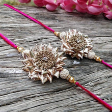 Load image into Gallery viewer, Send Online Zardosi Gota Patti Rakhi Set of 2