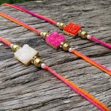 Load image into Gallery viewer, Dazzling Colorful Semi-Precious Stone Rakhi Set of 4