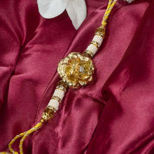 Load image into Gallery viewer, Exquisite Handcrafted 24K Gold Foil Rose Rakhi
