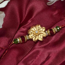 Load image into Gallery viewer, Beautiful Fleur 24K Gold Foil Rakhi
