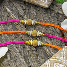 Load image into Gallery viewer, Modern Chic Golden Rakhi Set of 3
