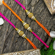 Load image into Gallery viewer, Modern Chic Golden Rakhi Set of 3
