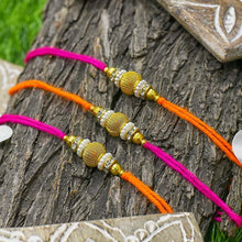 Load image into Gallery viewer, Modern Chic Golden Rakhi Set of 3
