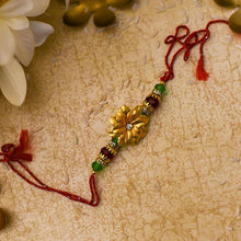 Load image into Gallery viewer, Beautiful Fleur 24K Gold Foil Rakhi
