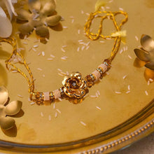 Load image into Gallery viewer, Exquisite Handcrafted 24K Gold Foil Rose Rakhi
