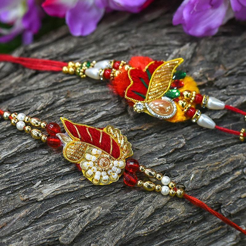 Designer Zardosi Rakhi Set of 2