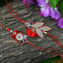 Load image into Gallery viewer, Sparkling Bhaiya Bhabhi Stone Rakhi
