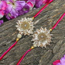 Load image into Gallery viewer, buy set of 2 zardosi gota patti Rakhi online in India
