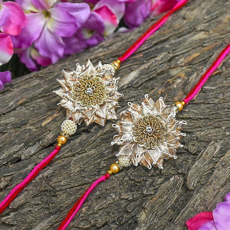 buy set of 2 zardosi gota patti Rakhi online in India