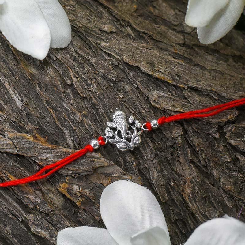 Ganesha Silver Rakhi