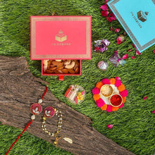 Load image into Gallery viewer, Bejewelled Pink Bhaiya Bhabi Rakhi Box
