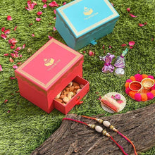 Load image into Gallery viewer, Alluring Rakhi Set of 2 Rakhi Box - Buy Designer Rakhi Online
