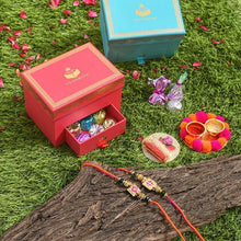 Load image into Gallery viewer, Hand Painted Rakhi Set of 2 Petite Rakhi Box
