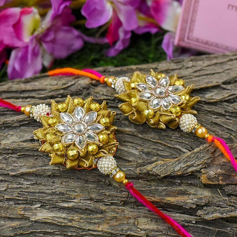 Gorgeous Handcrafted Gota Patti Rakhi (Set of 2)