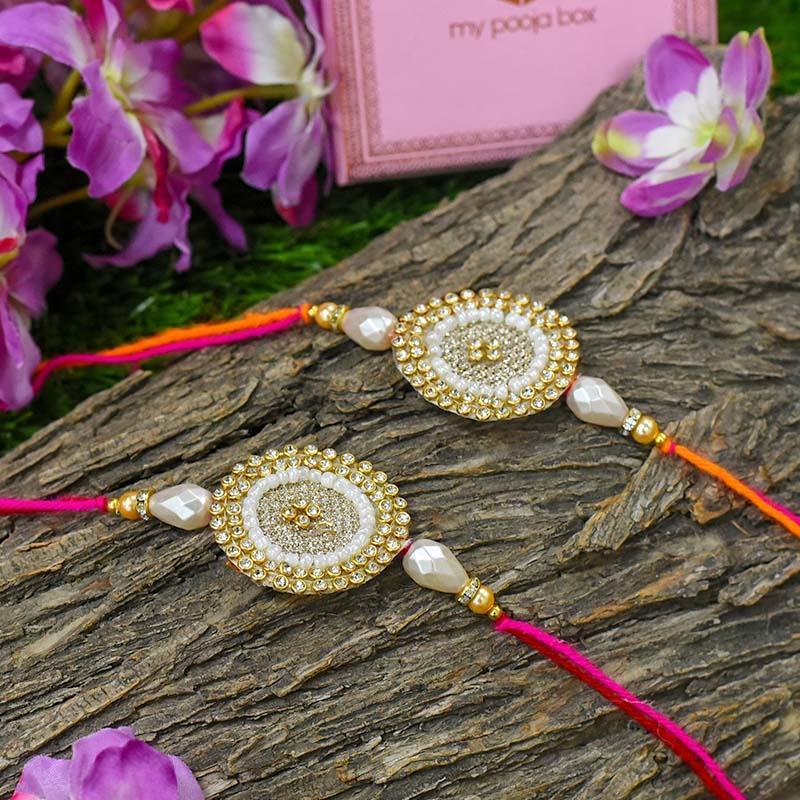 Fancy Sparkle Round Rakhi Set of 2