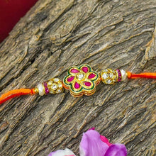 Load image into Gallery viewer, Floral Kundan Stylish Rakhi
