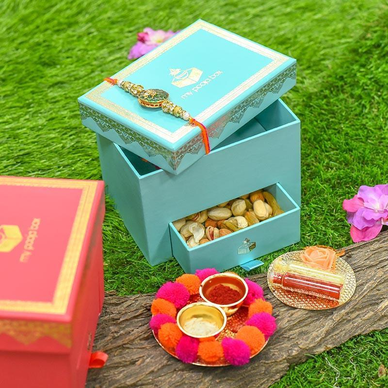 Emerald Green Bhaiya Rakhi Box