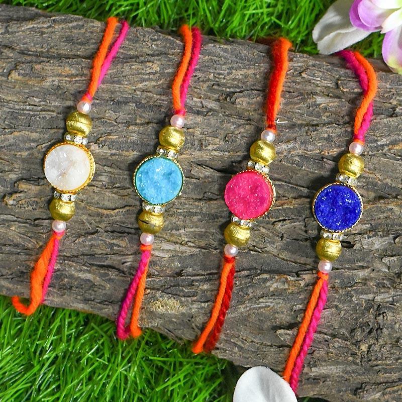 Trendy Stone Rakhi (Set of 4)