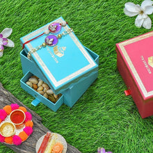 Load image into Gallery viewer, Bejewelled Pink Bhaiya Bhabi Rakhi Box
